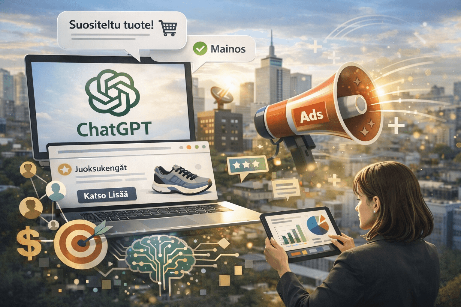 ChatGPT-mainokset tekoälyn vastauksissa – miten mainonta tulee osaksi tekoälyä